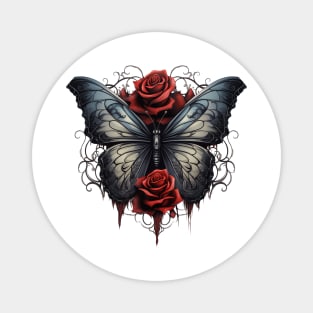 Gothic Butterfly Roses Magnet